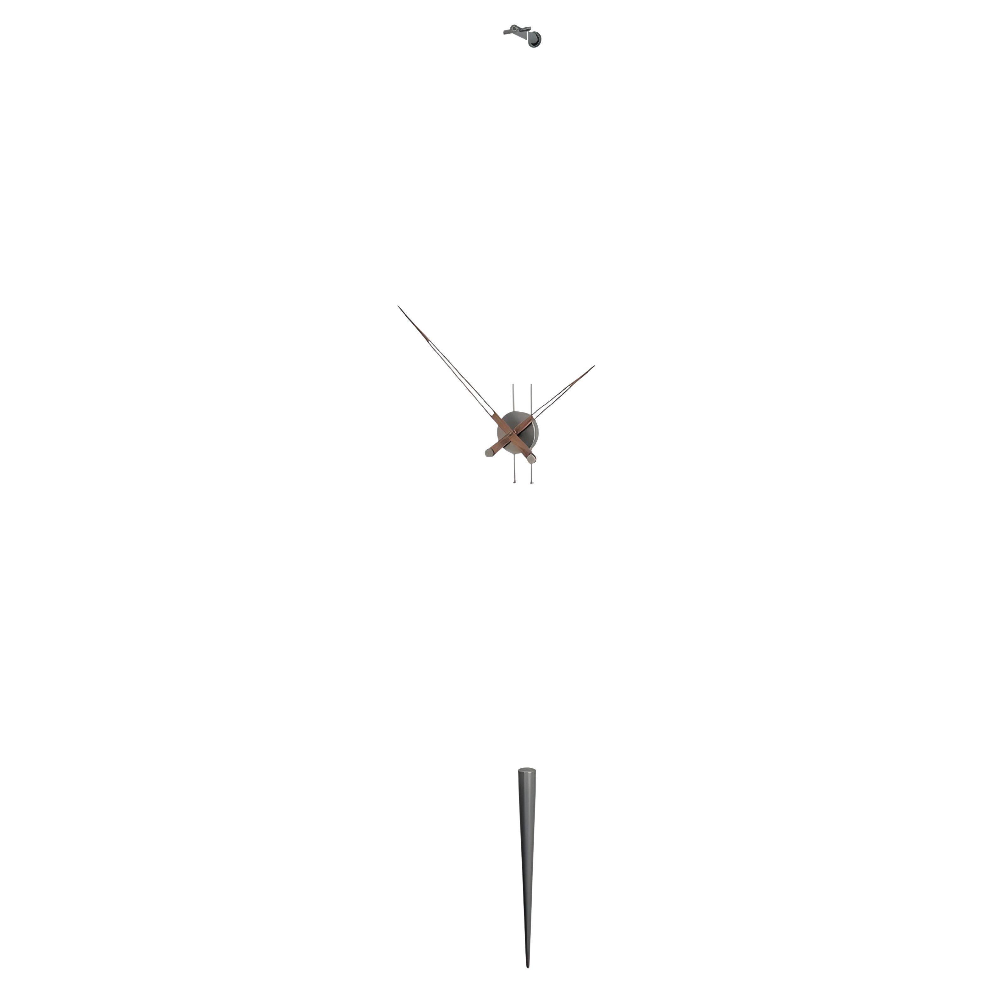 Péndulo T Wall Clock by Nomon: Modern Brass 
Walnut Design