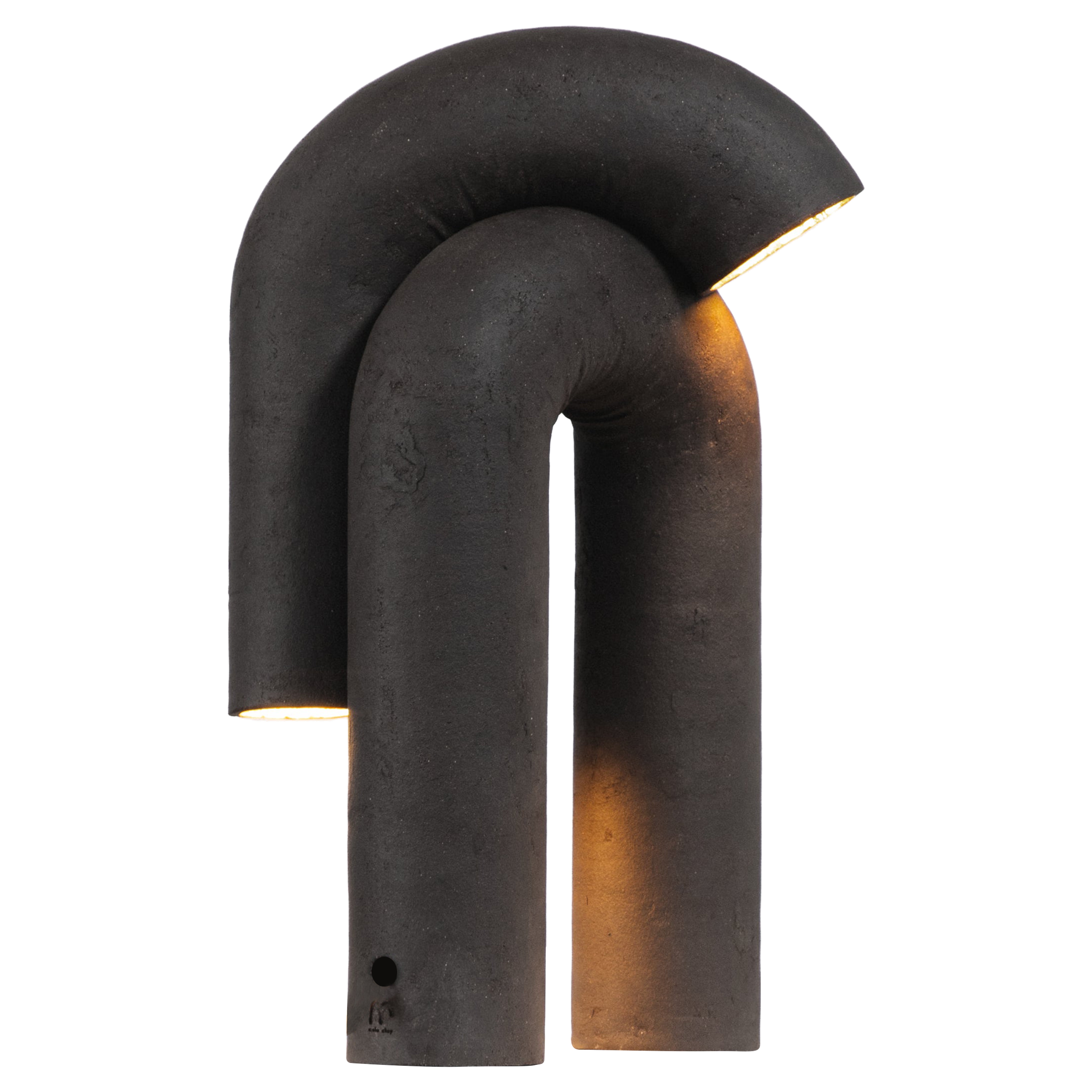 Lampe de table Pendulū en grès noir de Catalin Filip en vente