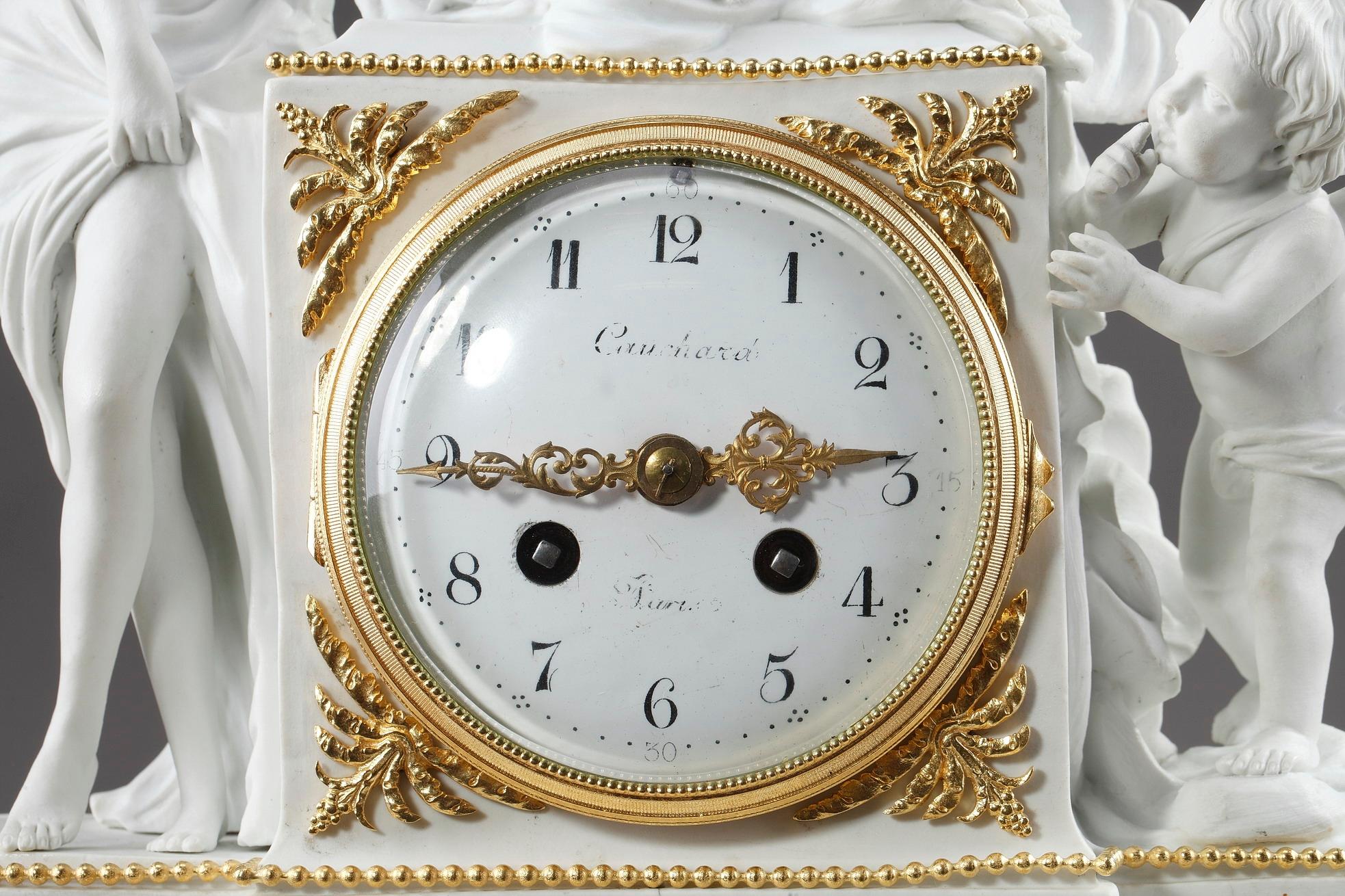 Uhr mit Pendel: Venus und Amor, im Louis-XVI-Stil von Samson (Französisch)