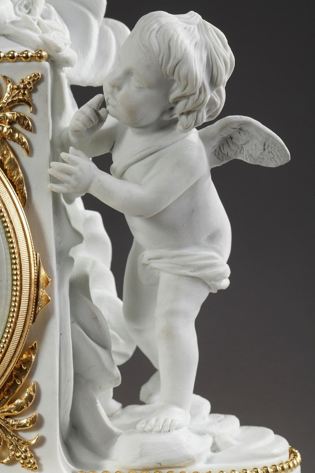 Uhr mit Pendel: Venus und Amor, im Louis-XVI-Stil von Samson (19. Jahrhundert)