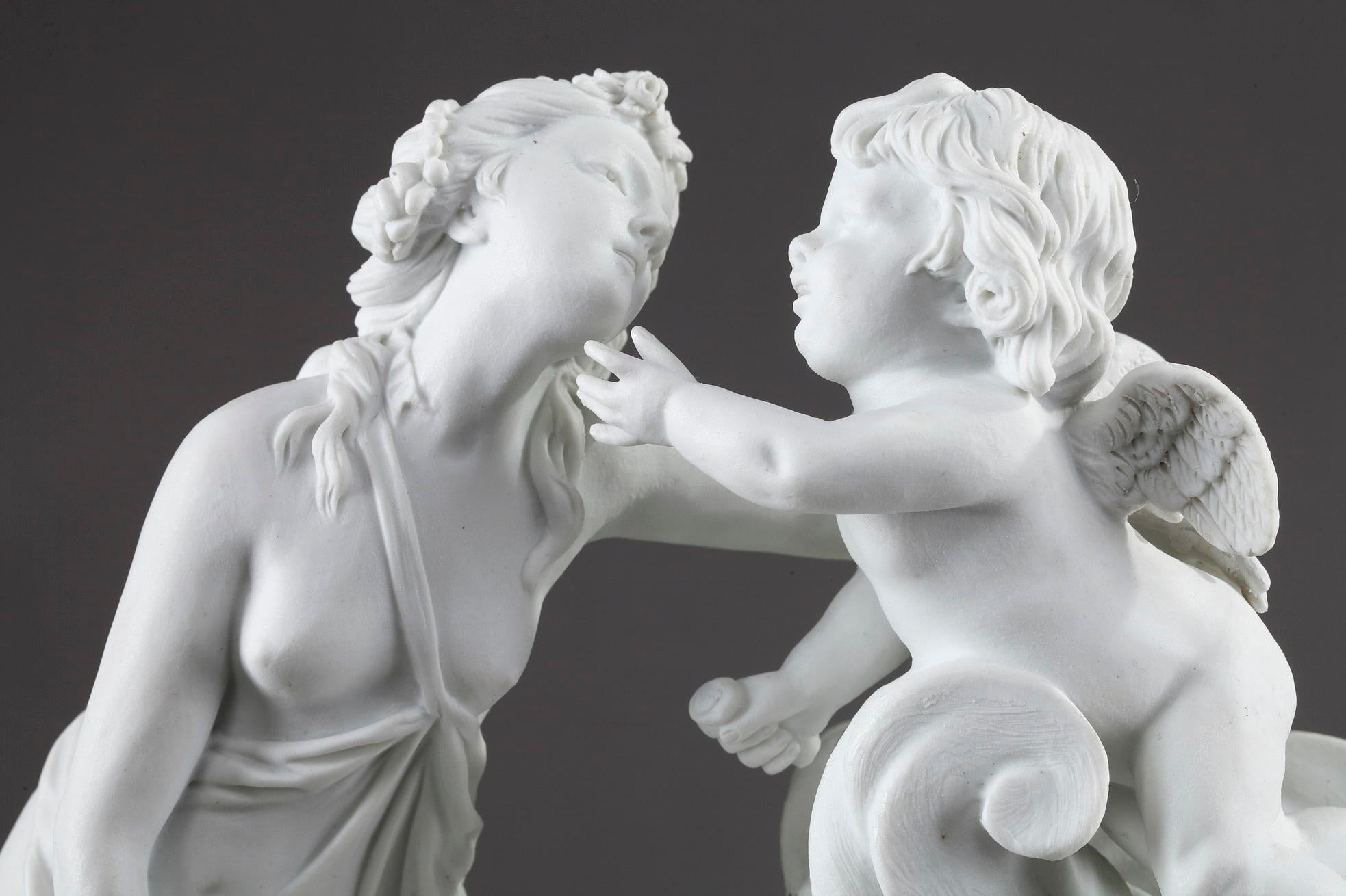 Uhr mit Pendel: Venus und Amor, im Louis-XVI-Stil von Samson (Bronze)