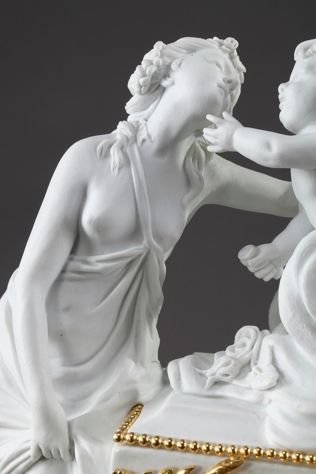 Uhr mit Pendel: Venus und Amor, im Louis-XVI-Stil von Samson 1
