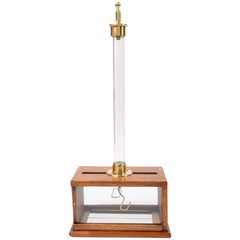 Antique Pendulum Detector of Polarity in Wood and Glass Box