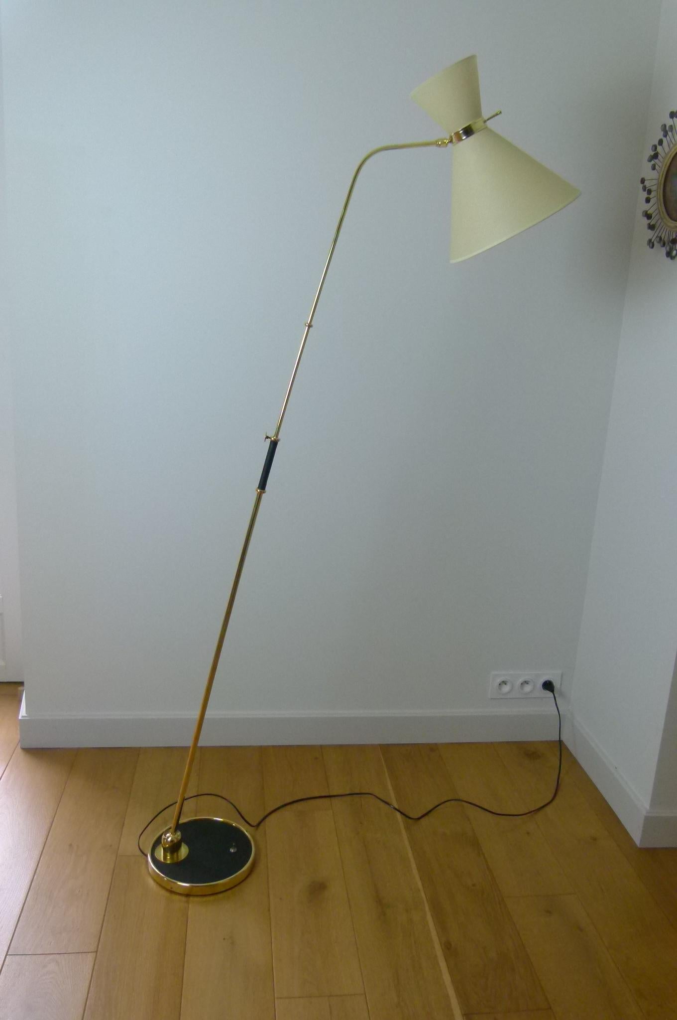 Mid-Century Modern Pendulum Floor Lamp Maison Lunel, circa 1950