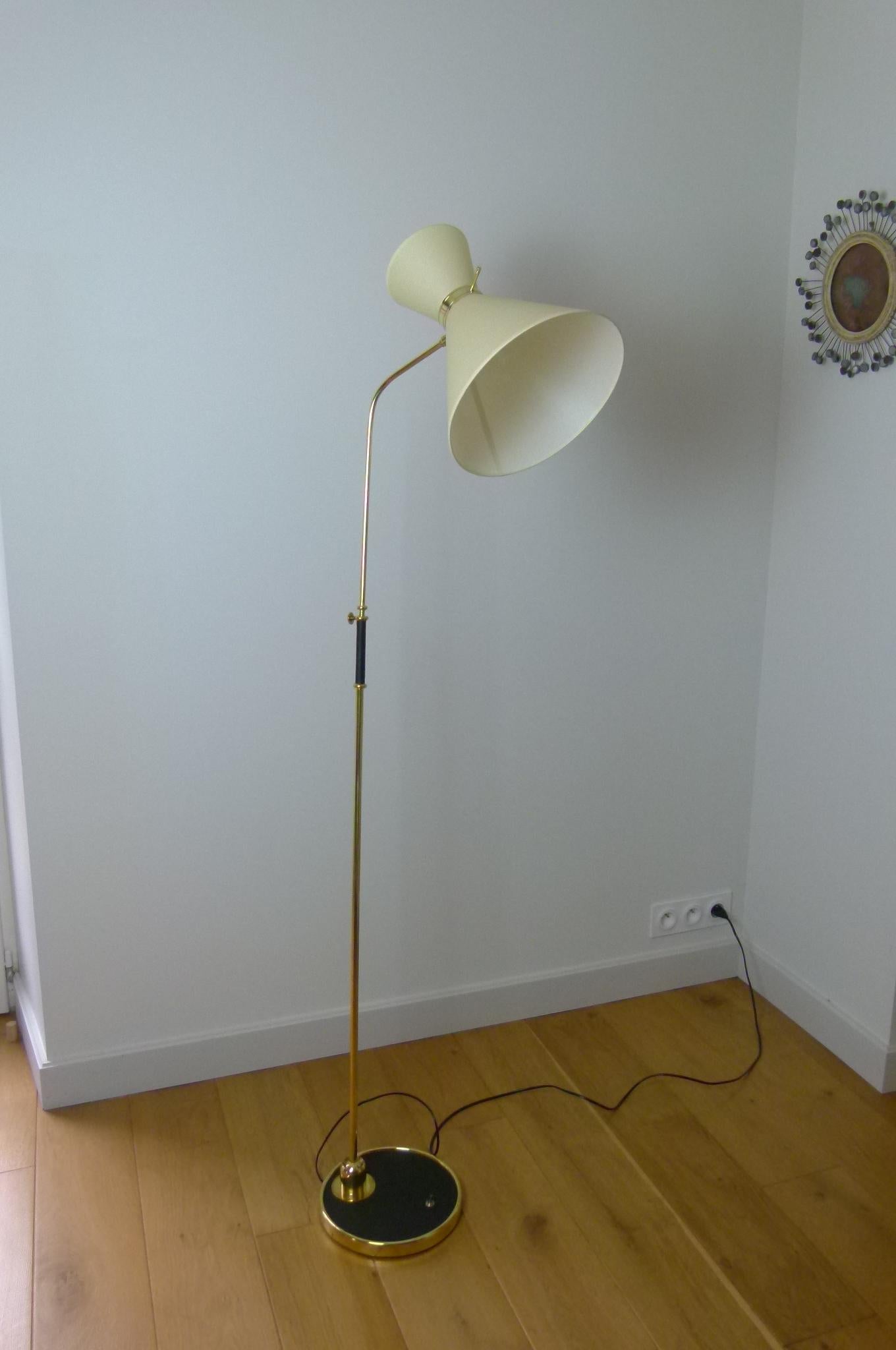 Brass Pendulum Floor Lamp Maison Lunel, circa 1950