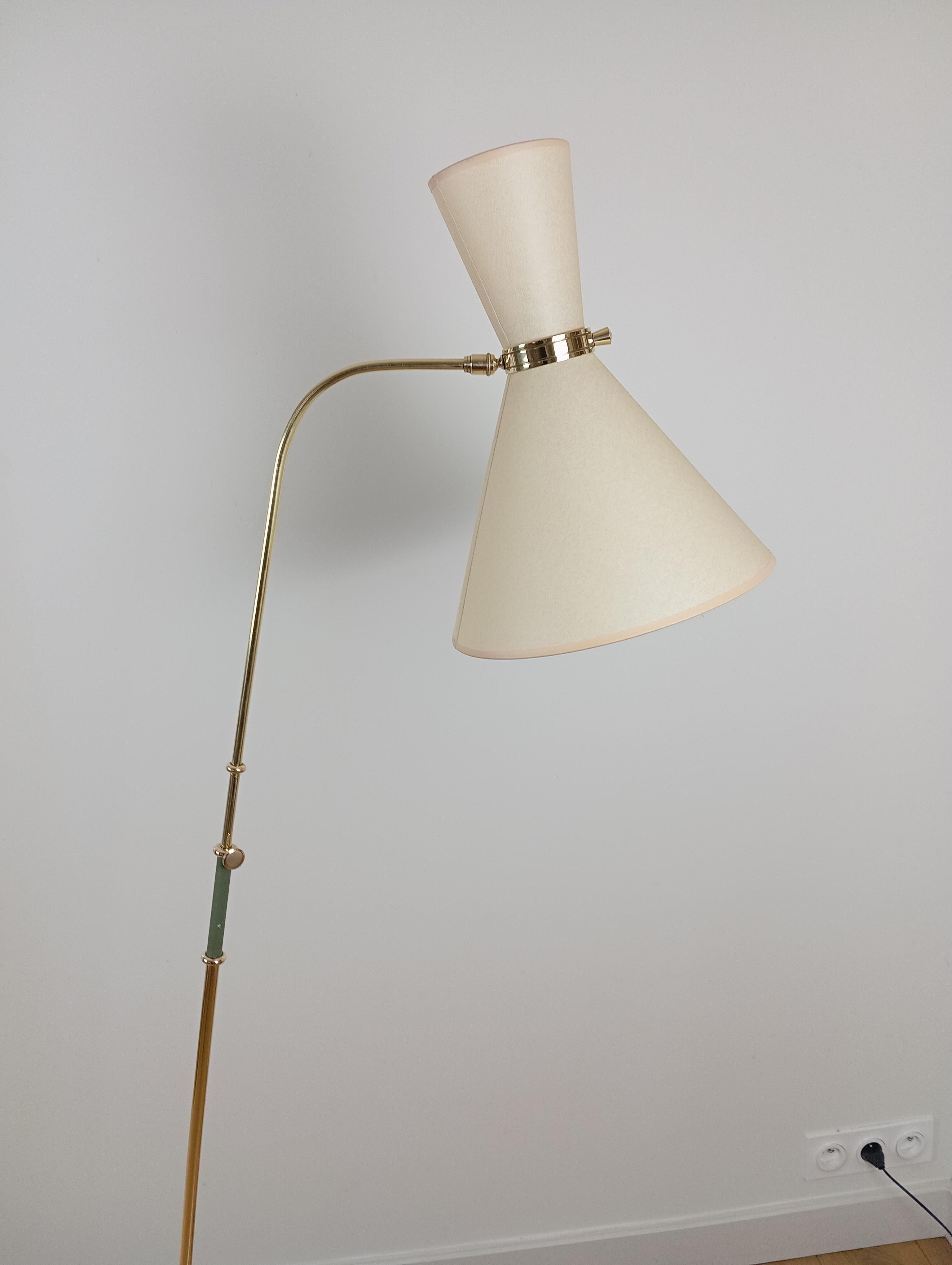 Pendulum Floor Lamps, Maison Lunel circa 1950 4