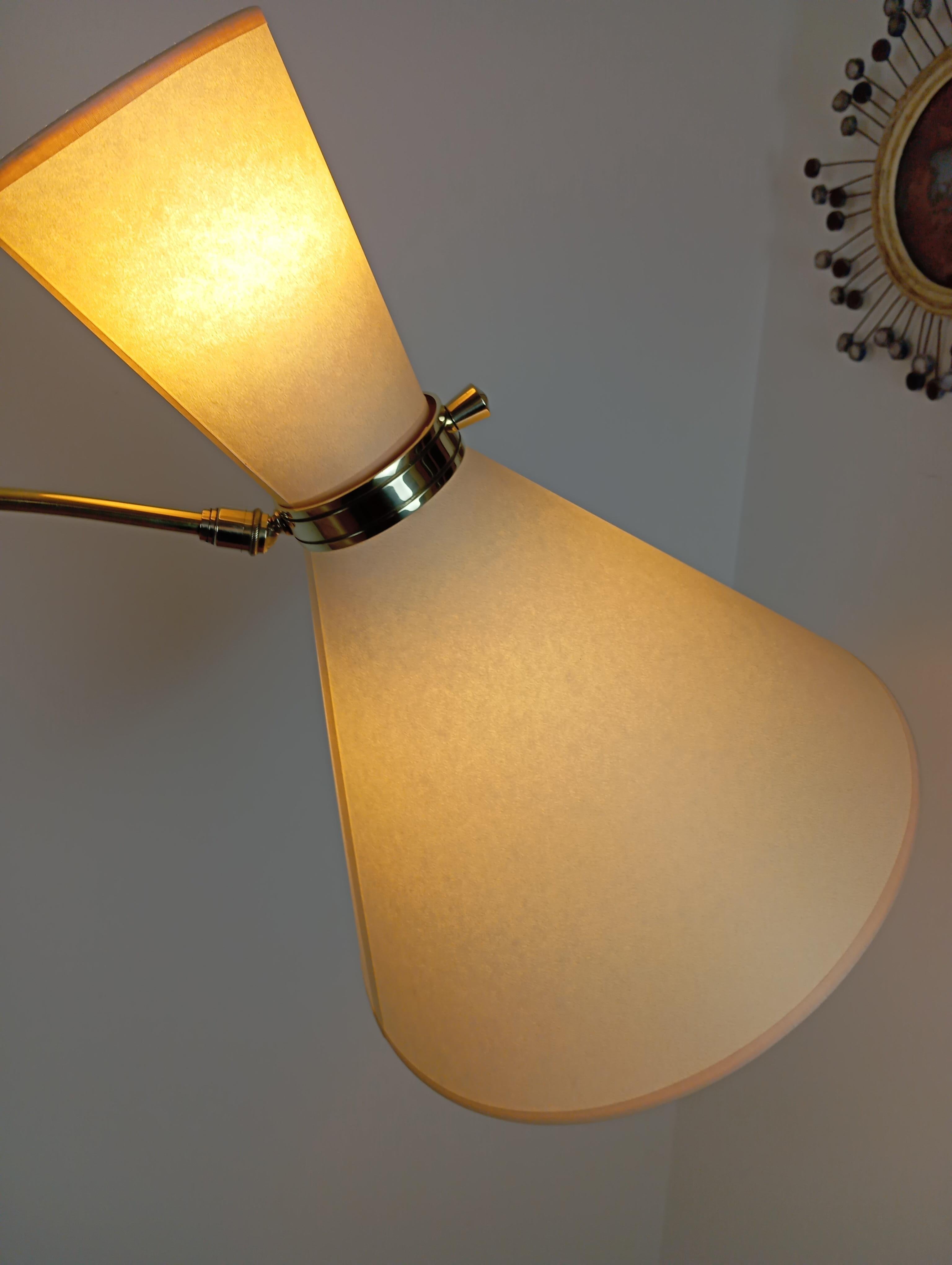 Mid-Century Modern Pendulum Floor Lamps, Maison Lunel circa 1950