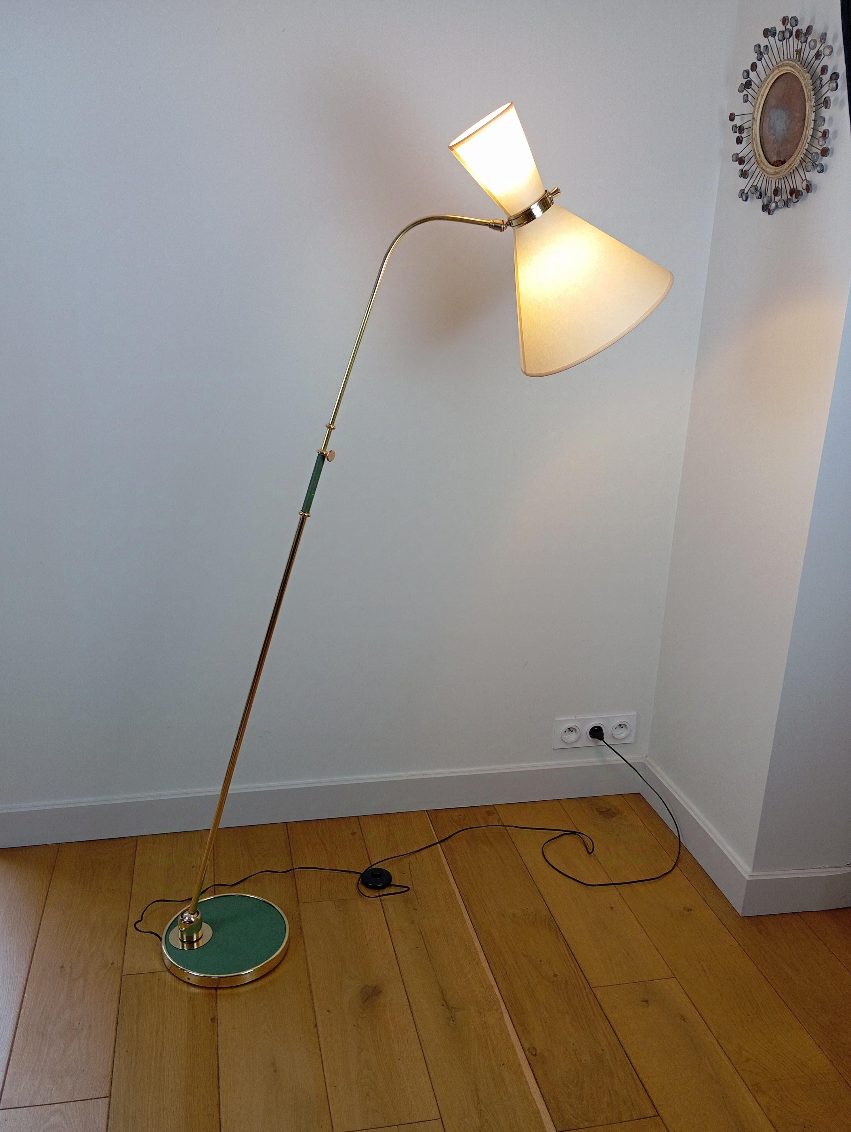 Pendulum Floor Lamps, Maison Lunel circa 1950 In Excellent Condition In Saint-Ouen, FR