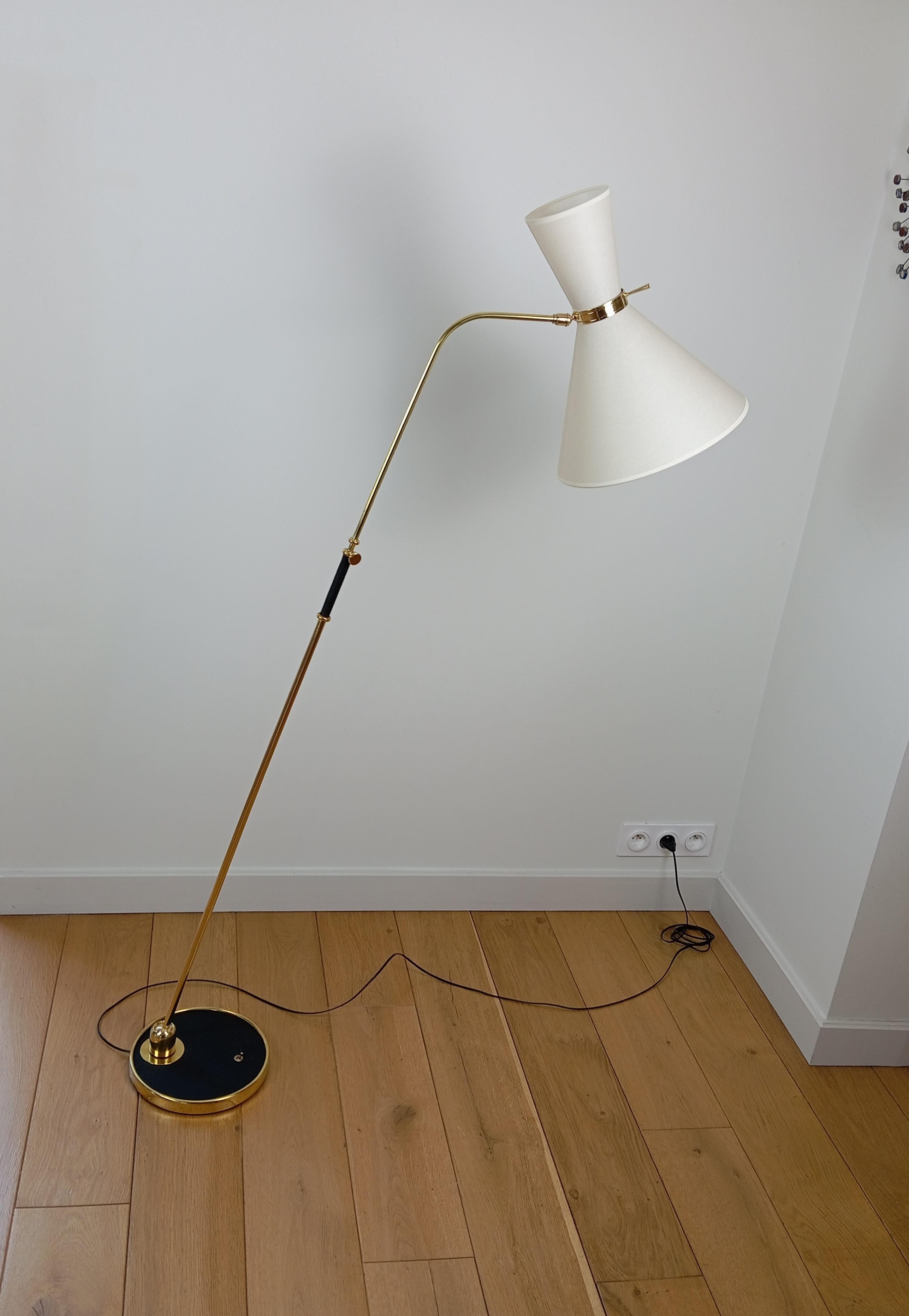 Pendulum Floor Lamps, Maison Lunel circa 1950 1