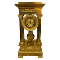 Antique Pendulum Gantry Debut XIX Eme in Gilt Bronze, Perfect Condition, Revised