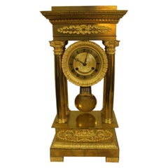 Pendulum Gantry Debut XIX Eme in Gilt Bronze, Perfect Condition, Revised