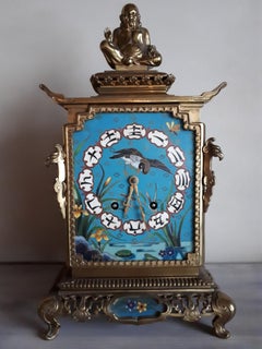 Pendulum in Cloisonne Enamel and Gilt Bronze, L'Escalier de Cristal