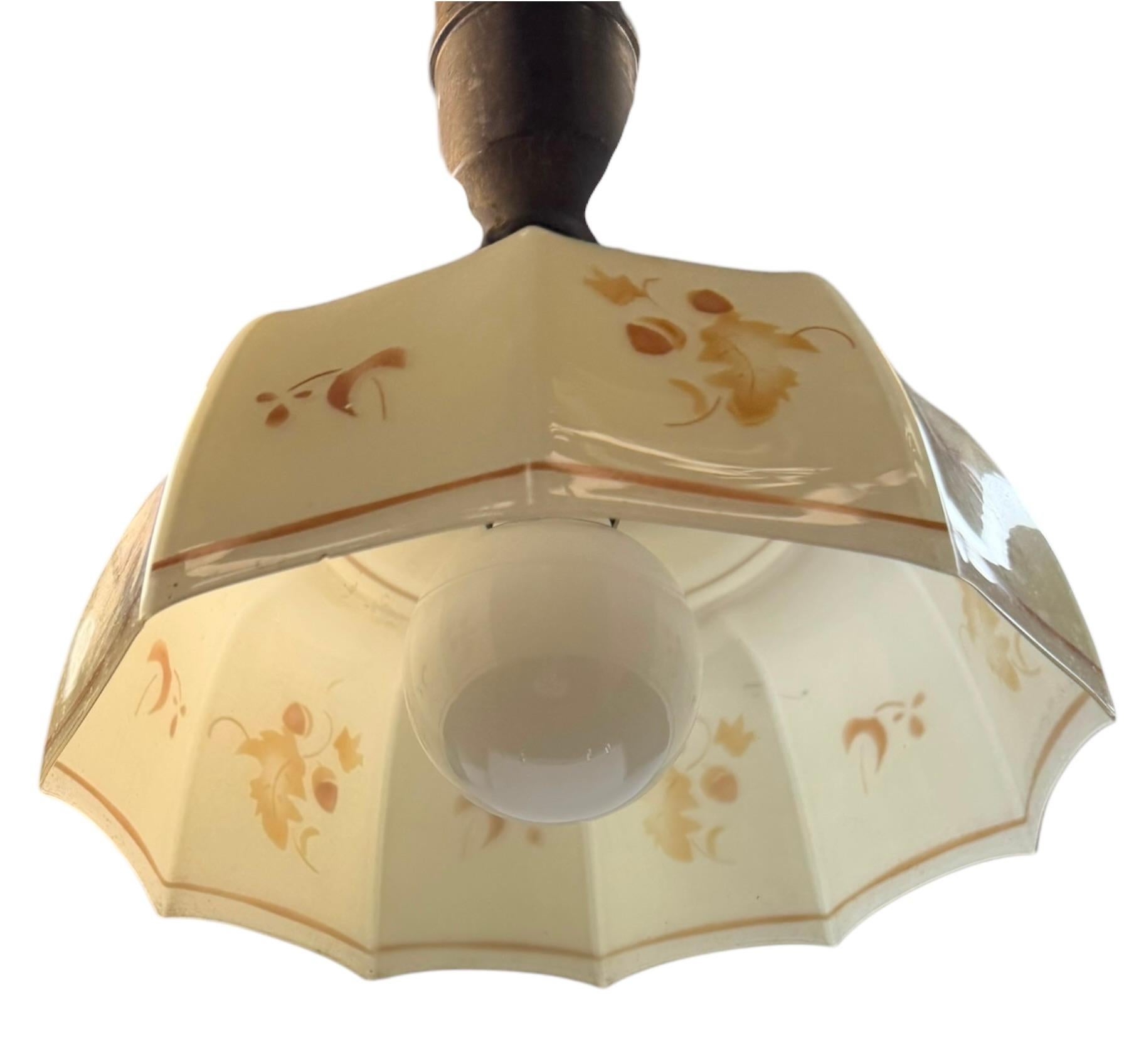 Pendulum Pendant Art Deco Adjustable Glass Shade Light, 1920s Germany For Sale 9
