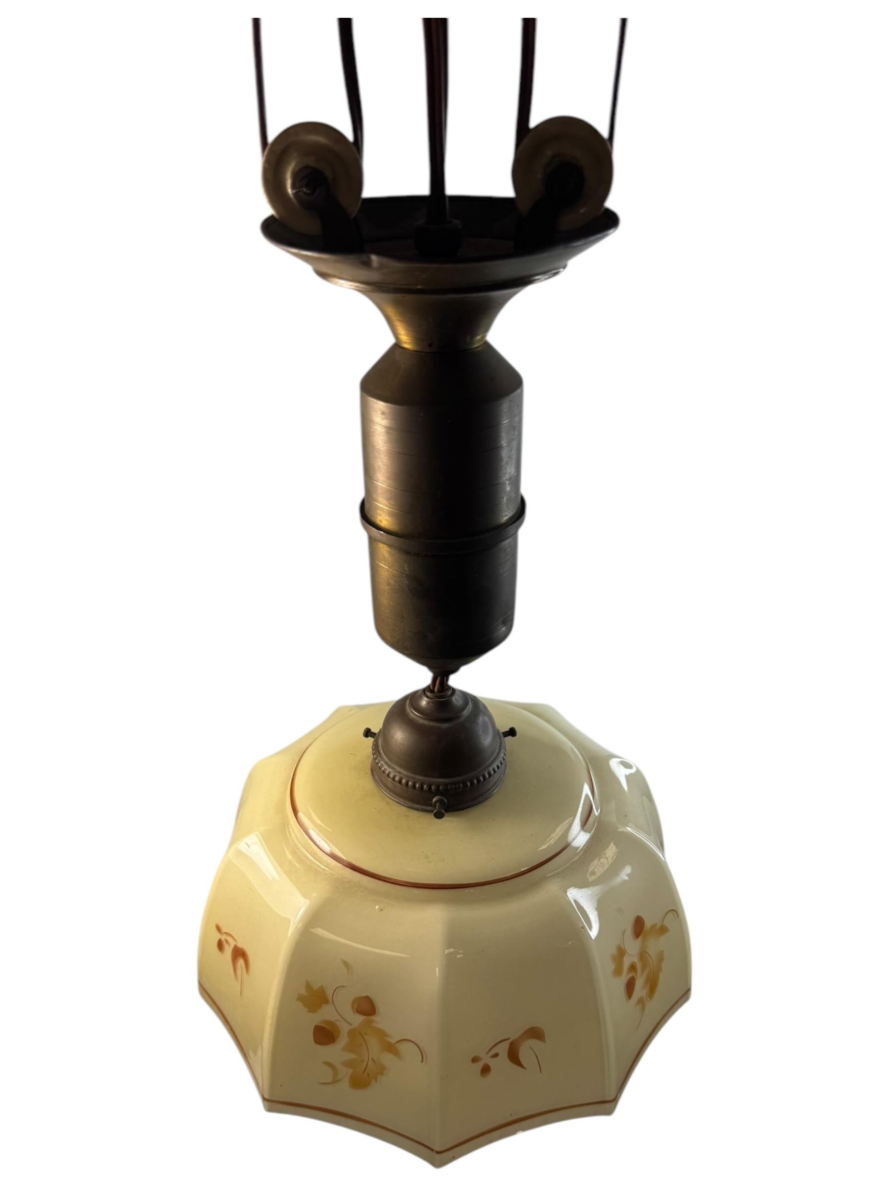 Pendulum Pendant Art Deco Adjustable Glass Shade Light, 1920s Germany For Sale 2