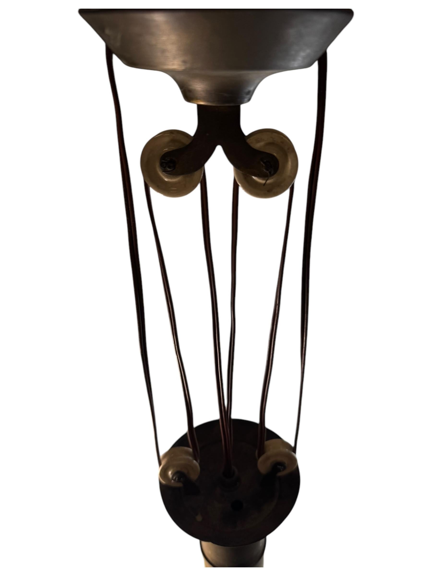 Pendulum Pendant Art Deco Adjustable Glass Shade Light, 1920s Germany For Sale 3