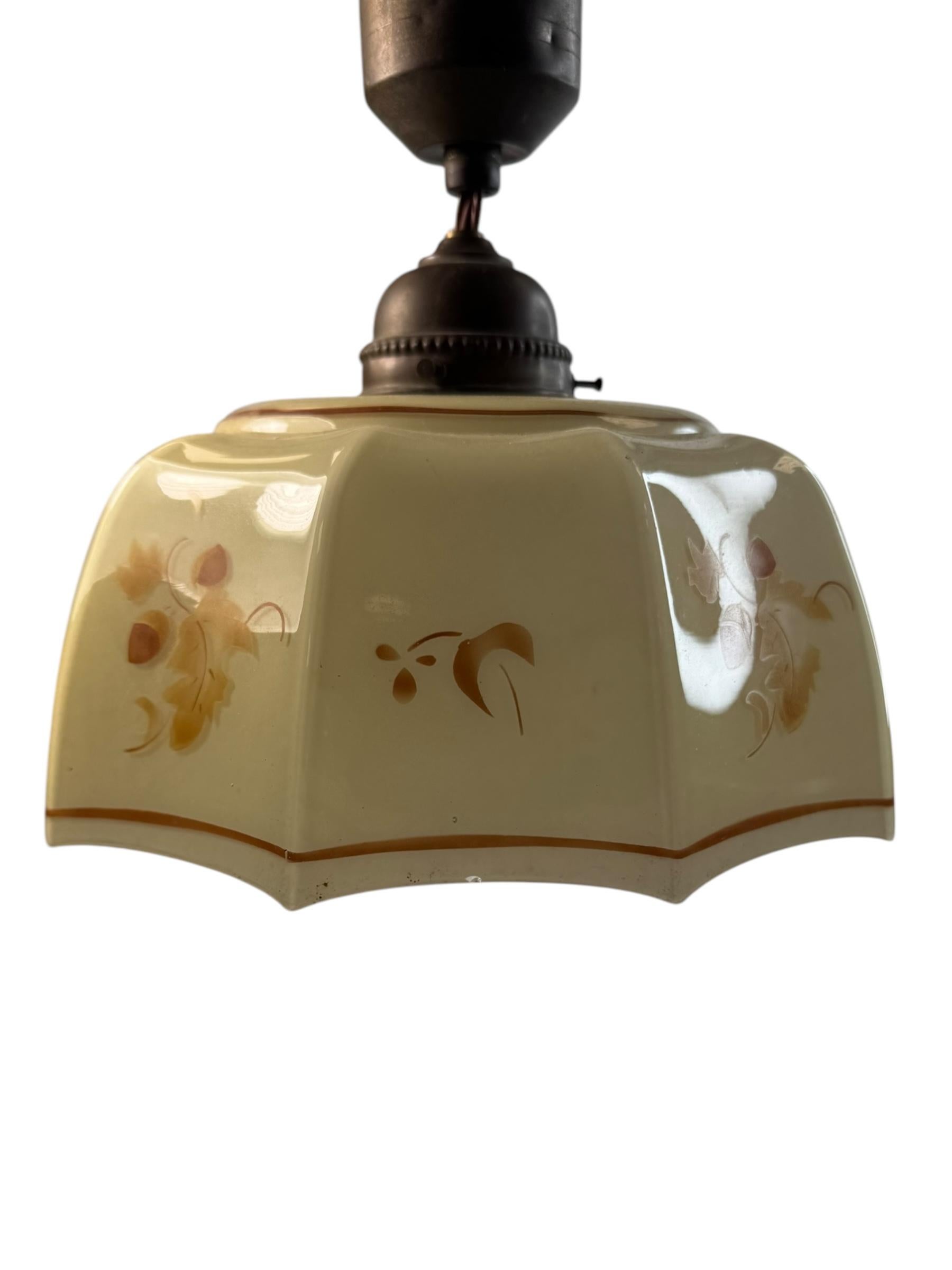 Pendulum Pendant Art Deco Adjustable Glass Shade Light, 1920s Germany For Sale 4