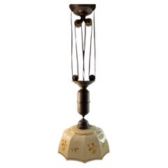 Pendulum Pendant Art Deco Adjustable Glass Shade Light, 1920s Germany