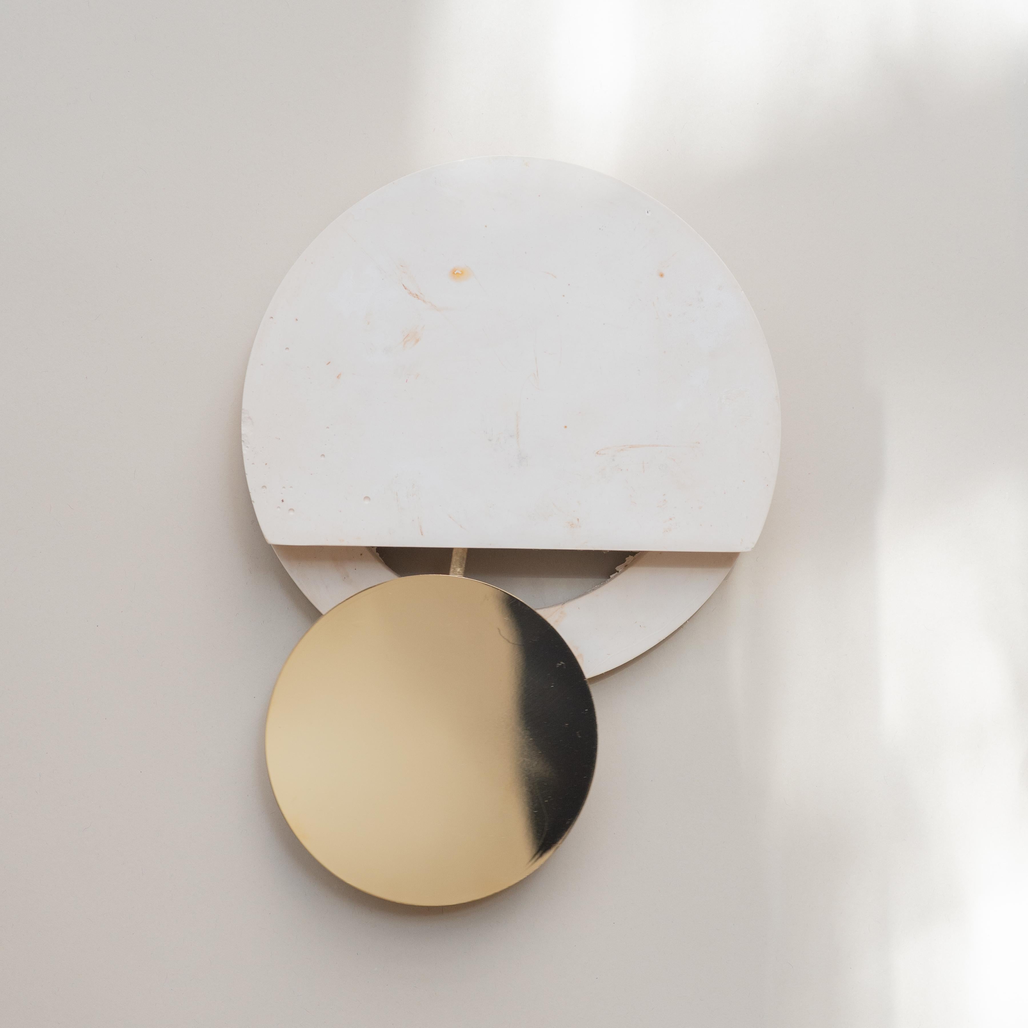 Modern Pendulum White Clock by Turbina For Sale
