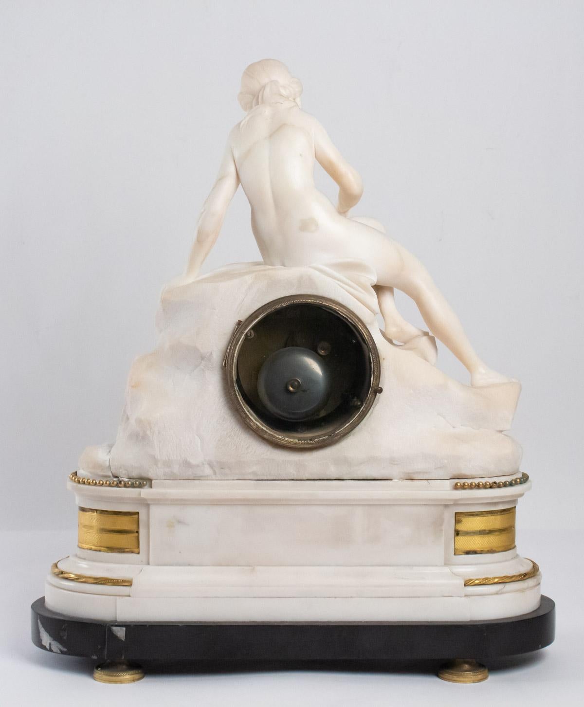 Late 18th Century Pendulum White Marble and Gilt Bronze from the 18th Century