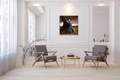 Love Song -  Masked Girl in a Old World Dress, Engraving on a Tree