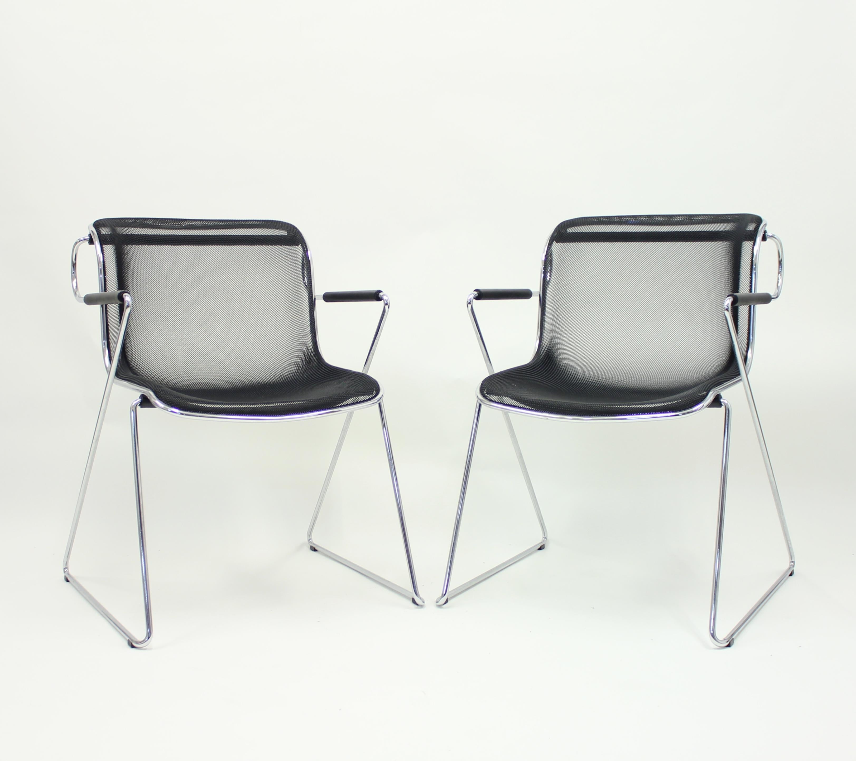 Italian Penelope Chair by Charles Pollock for Castelli, Set of 2
