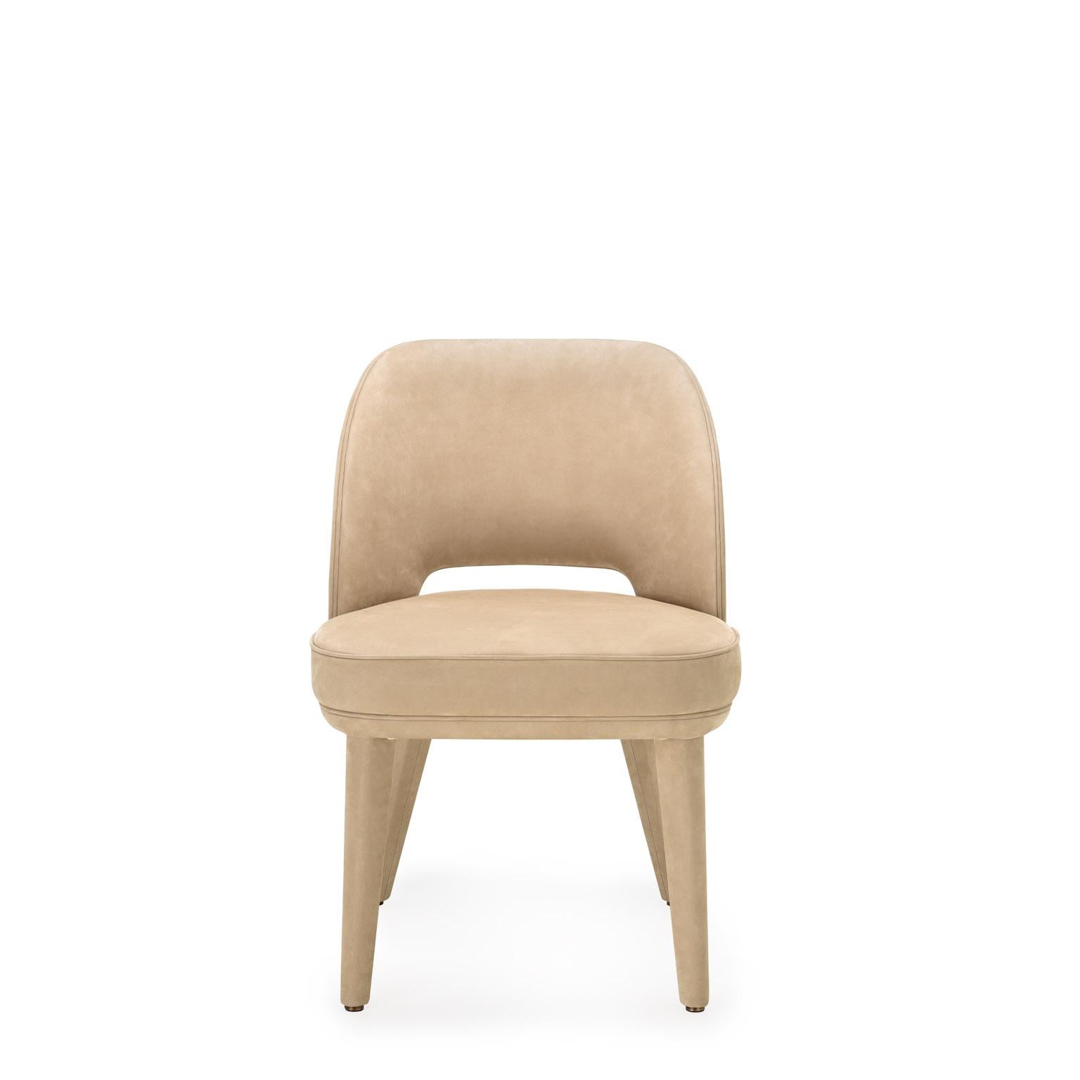 Penelope-Stuhl aus Carmen-Leder mit Details in Corno Italiano, Mod. 4430LB (Italienisch) im Angebot