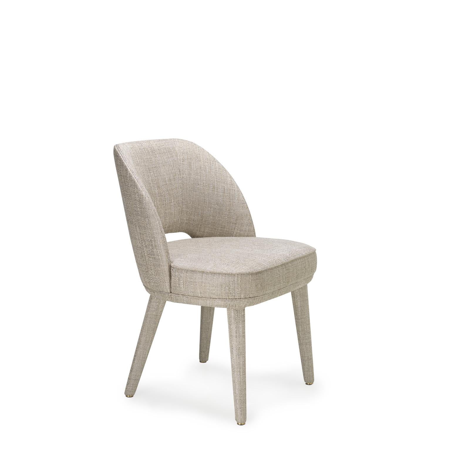Hand-Crafted Penelope Chair in Sparks Fabric with Detail in Corno Italiano, Mod. 4430BG For Sale