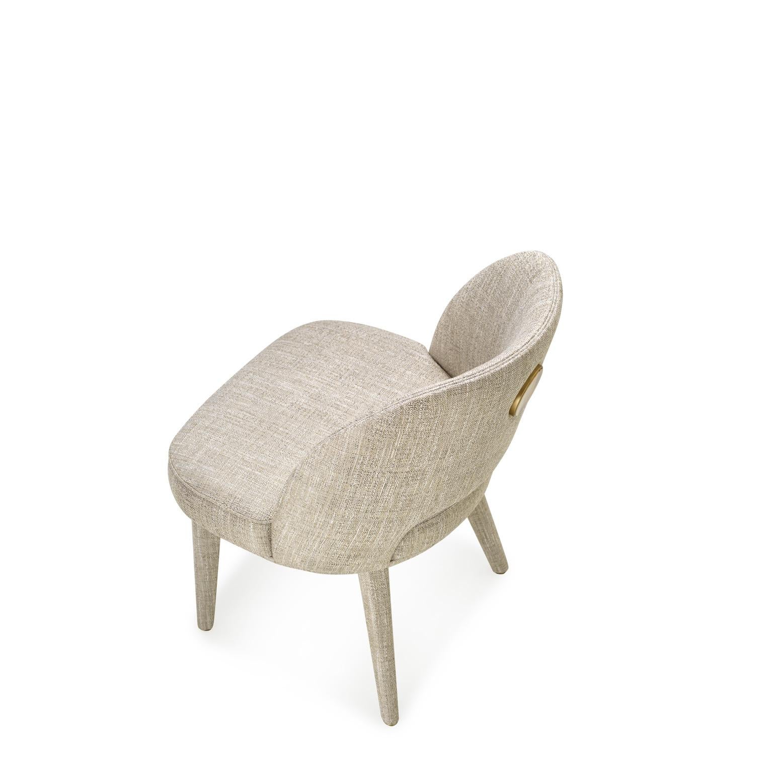 Penelope Chair in Sparks Fabric with Detail in Corno Italiano, Mod. 4430BG In New Condition For Sale In Recanati, Macerata