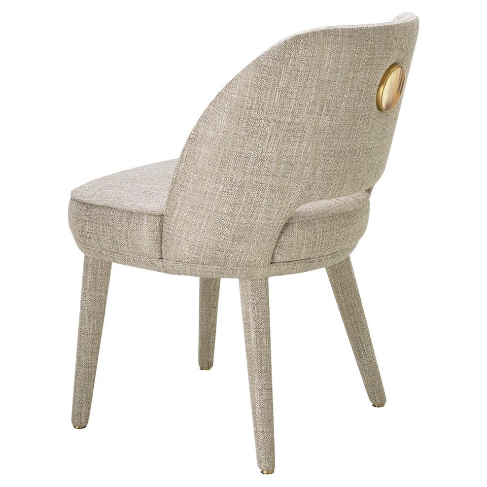 Penelope Chair in Sparks Fabric with Detail in Corno Italiano, Mod. 4430BG