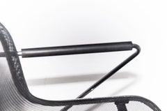 Penelope Chairs by Charles Pollock in Chrome and Meshed Black Metal, Set of Four