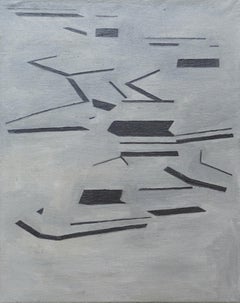 Abstracto conceptual 1963 - Arte modernista británico pintura al óleo artista femenina