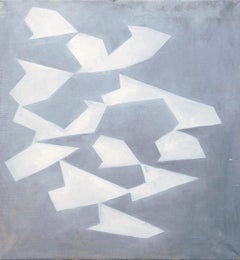 Concettuale astratto I - Arte britannica degli anni Sessanta pittura ad olio artista femminile