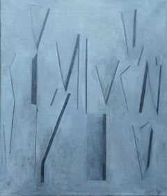 Conceptual Abstract VI - British Sixties abstract art oil painting female artist