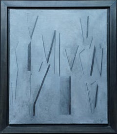 Abstracto conceptual VI - Arte abstracto británico de los sesenta pintura al óleo artista femenina