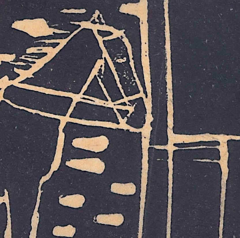 Cavallo vicino al fienile, stampa su legno di Penelope Ellis in vendita 1