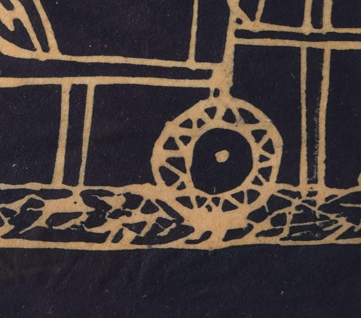 Peeking Inside the Barn, woodblock print by Penelope Ellis For Sale 4