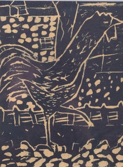 Up & Up with the Rooster, stampa su legno di Penelope Ellis