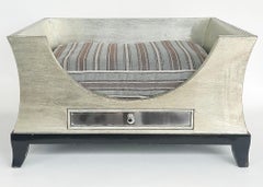 Penelope Francis Silver Leaf Dog Bed, Hollywood Regency-Style