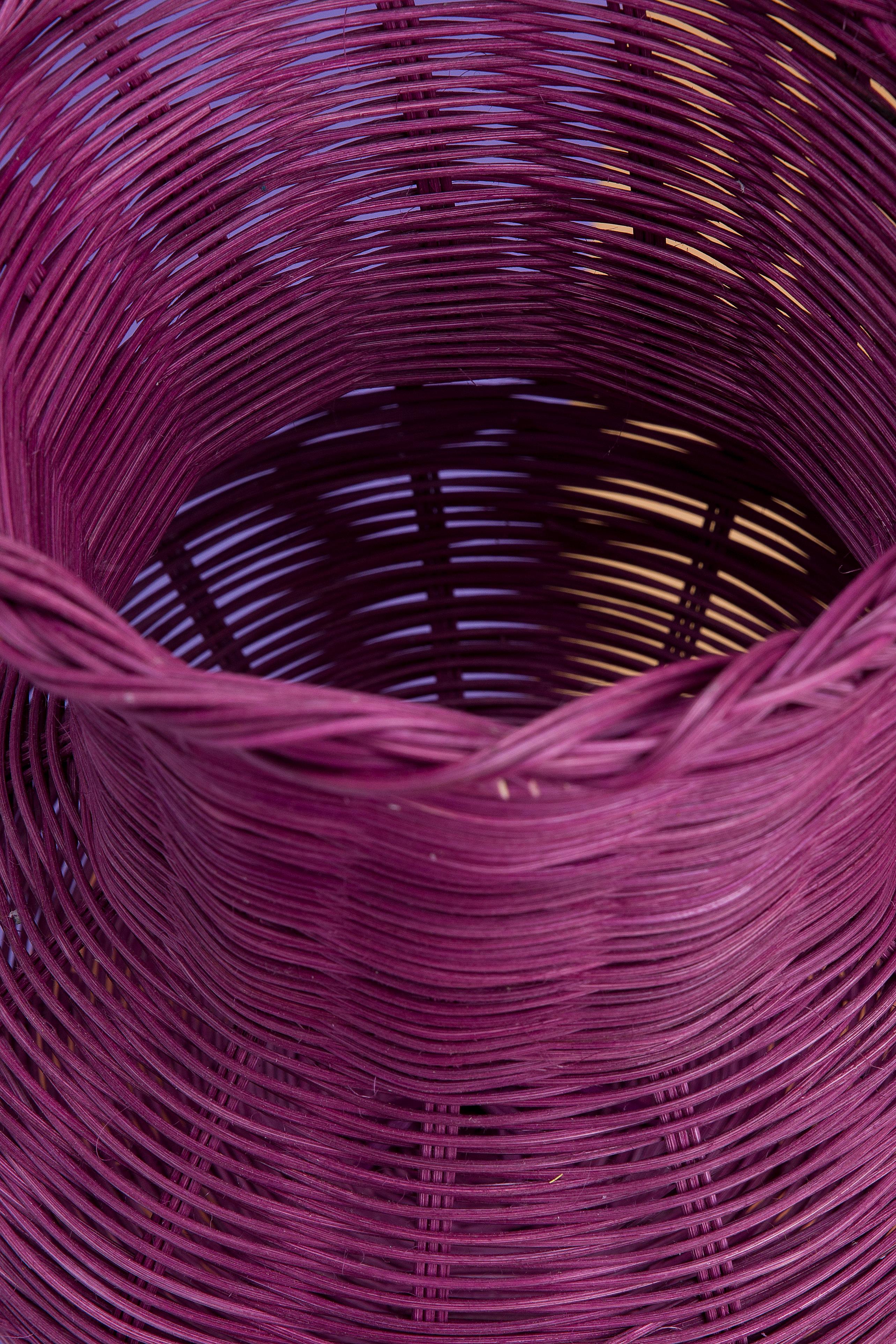 The Penelope woven vase is a one-of-a-kind objet d’art, hand dyed and woven with reed in our Chicago studio. Inspired by forms in ancient Greek ceramics, the material language of this vessel brings together the rich craft history of weaving with 3