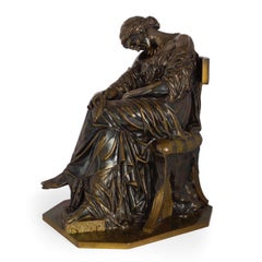 "Pénélope endormie" Sculpture en bronze de Pierre Jules Cavelier"