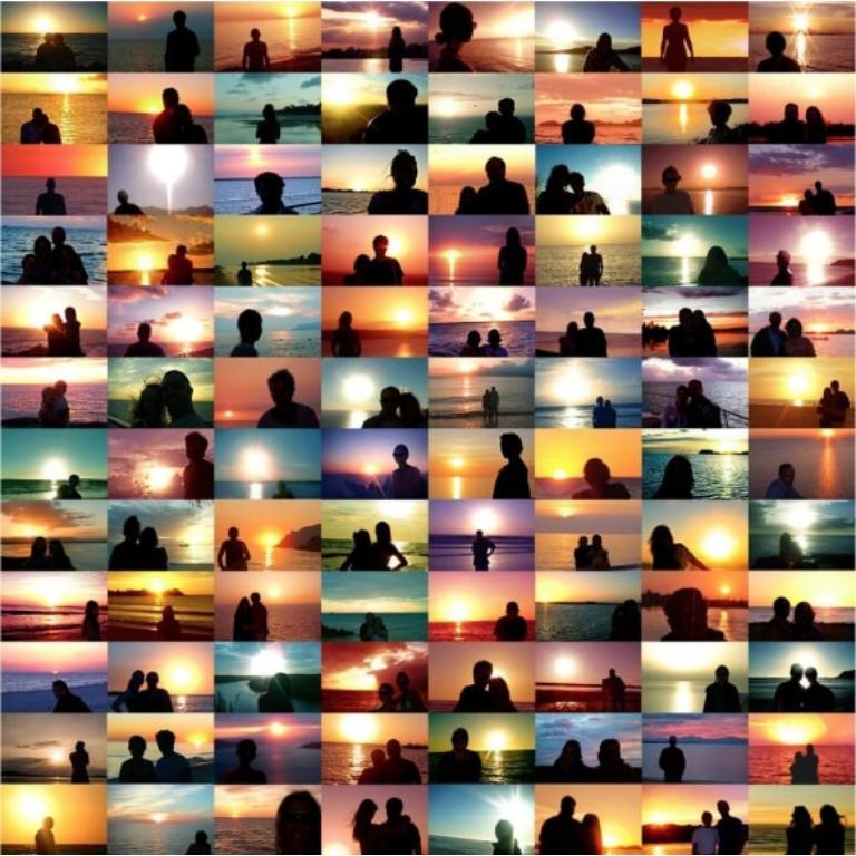 Sonnenuntergang-Porträts von 33, 755, 447 Sonnenuntergang-Bilder auf Flickr am 08/16/17, 2017 – Photograph von Penelope Umbrico