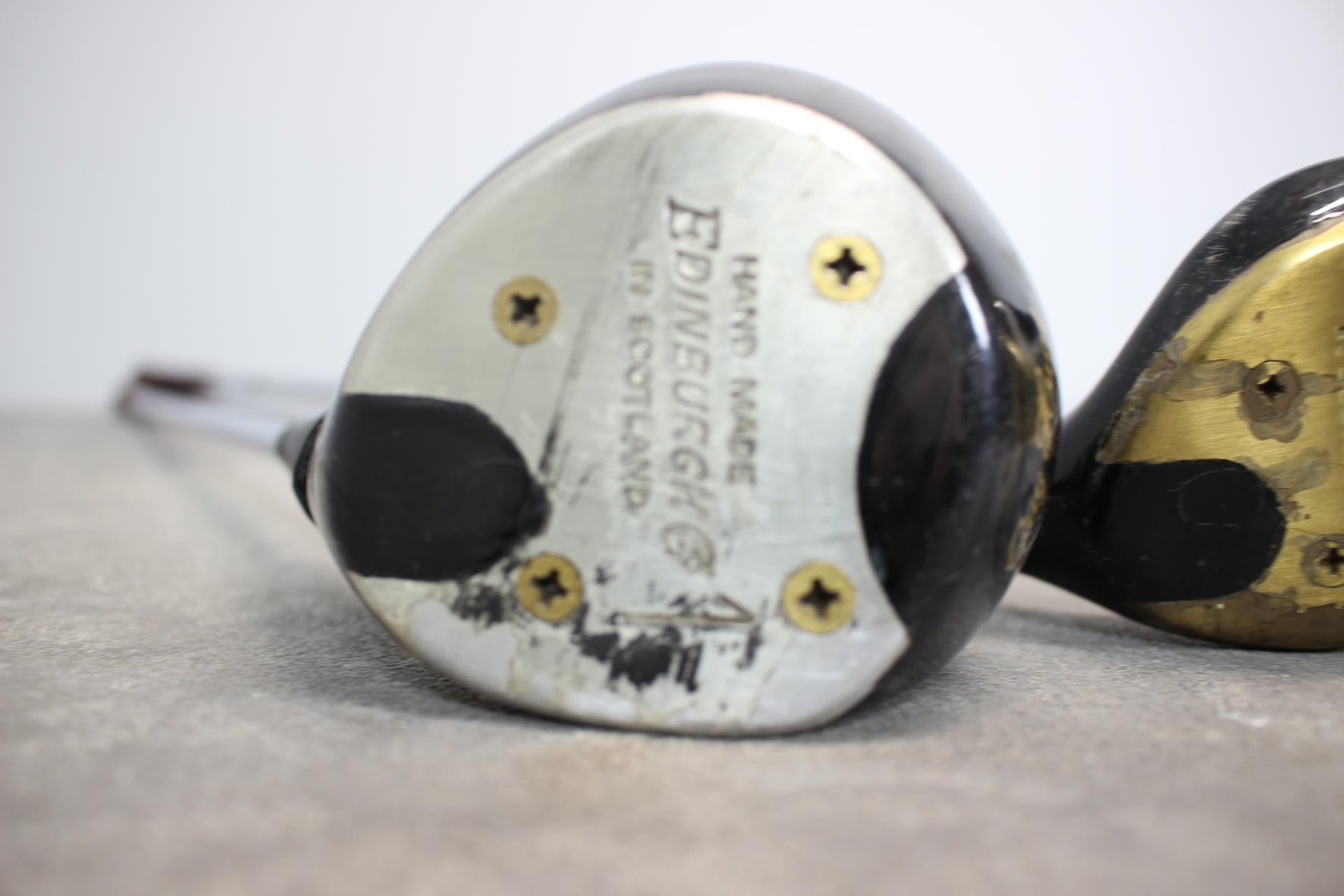 Penfold British Rolling Cart Golftasche aus den 1960er Jahren - Set aus Holzeisen und für im Angebot 5