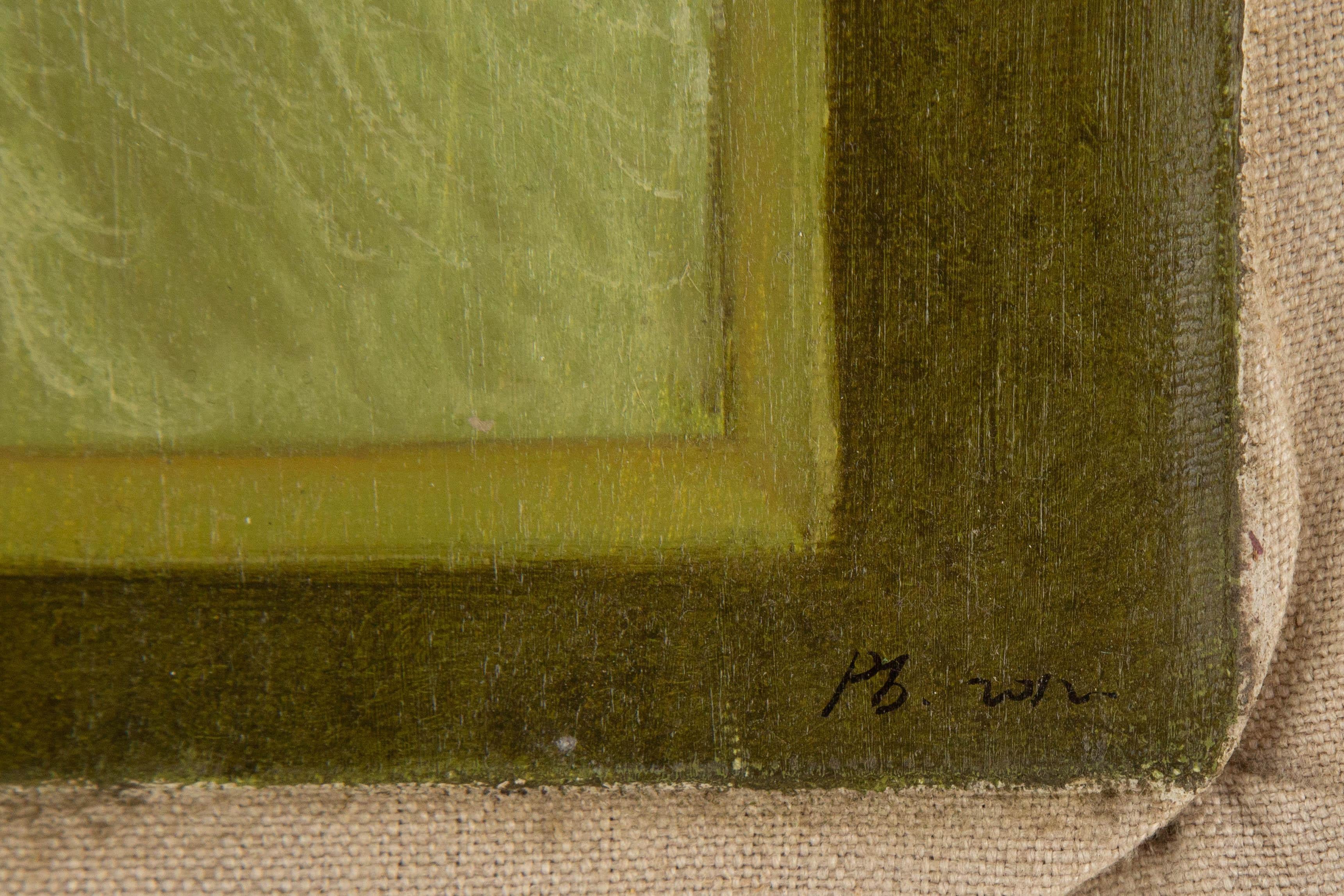 Pengbin Yang, signiertes Original-Ölgemälde auf Leinwand, „Weißes Ziegen“ im Angebot 6