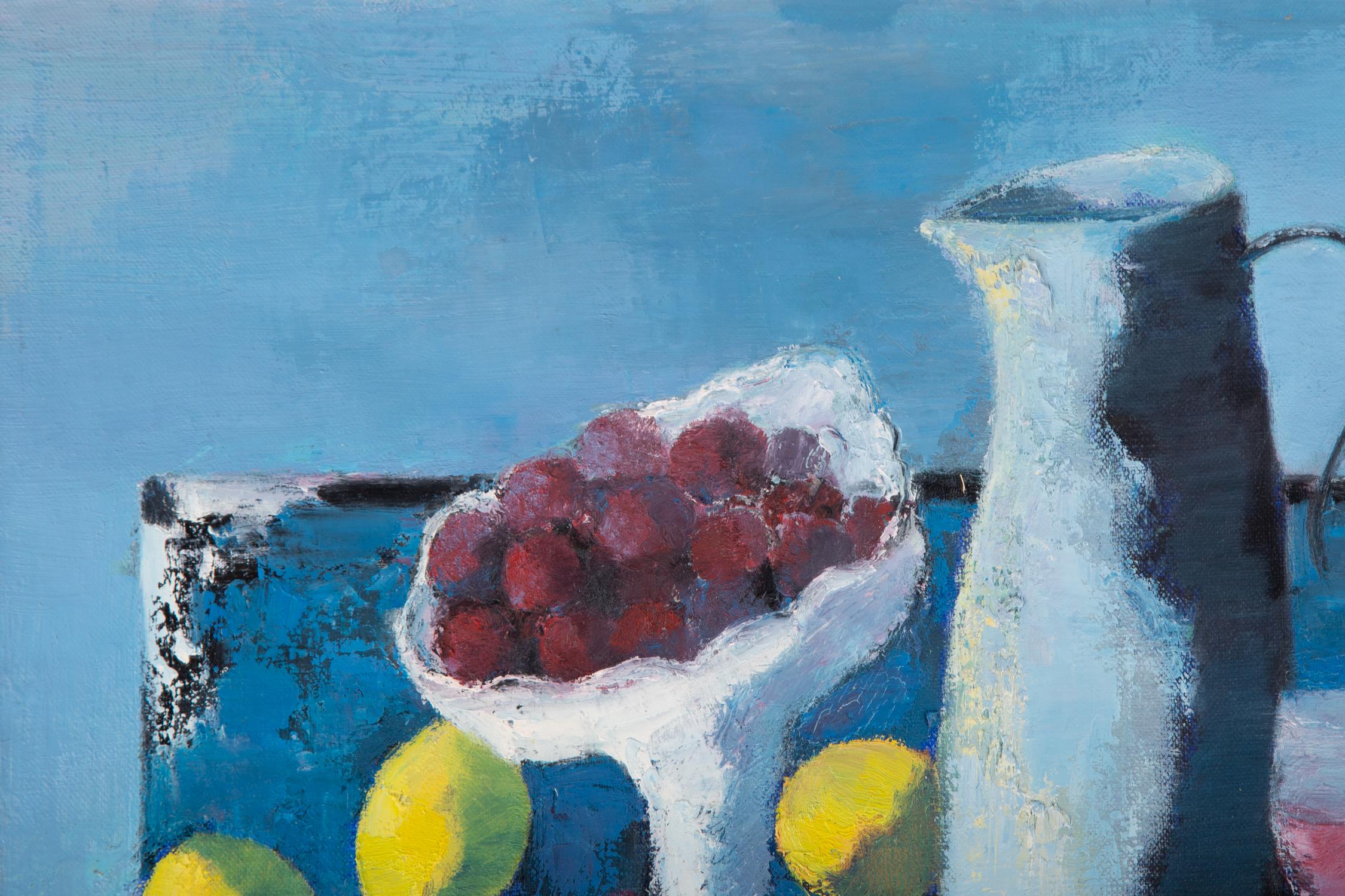 Pengfei Wu, Original, Ölgemälde auf Leinwand, „Stillleben-Blau 2“ im Angebot 1
