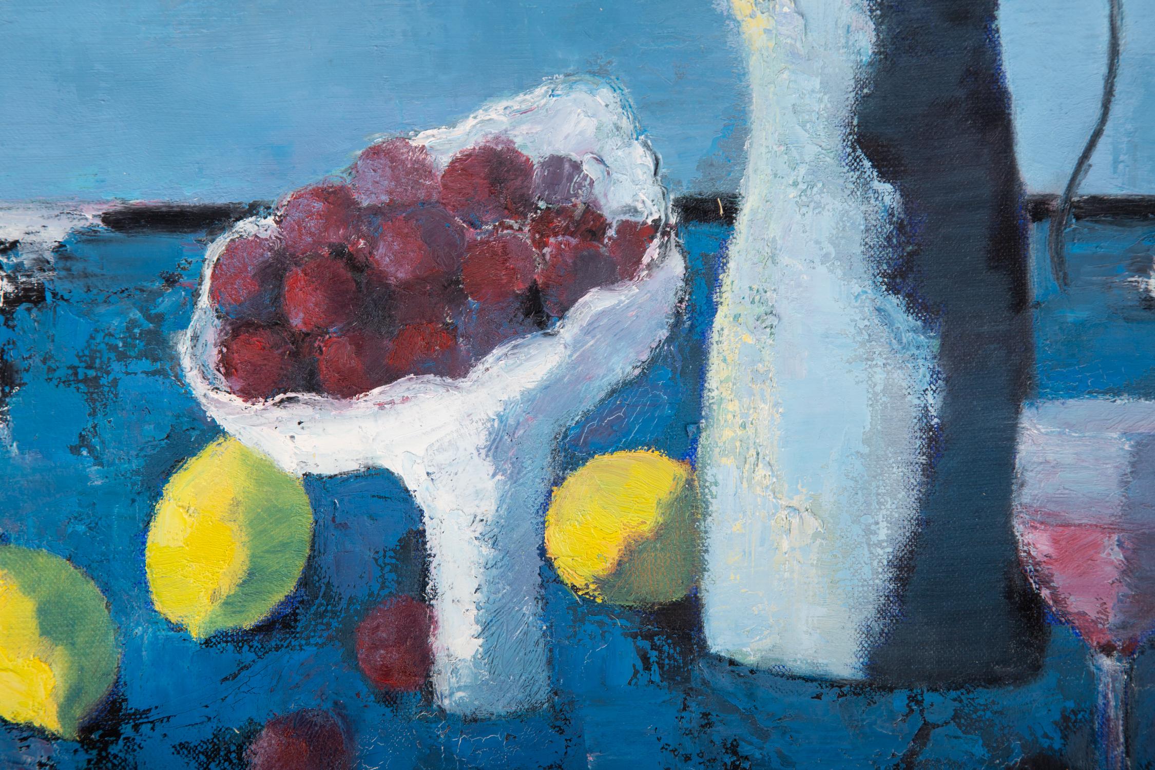 Pengfei Wu, Original, Ölgemälde auf Leinwand, „Stillleben-Blau 2“ im Angebot 3