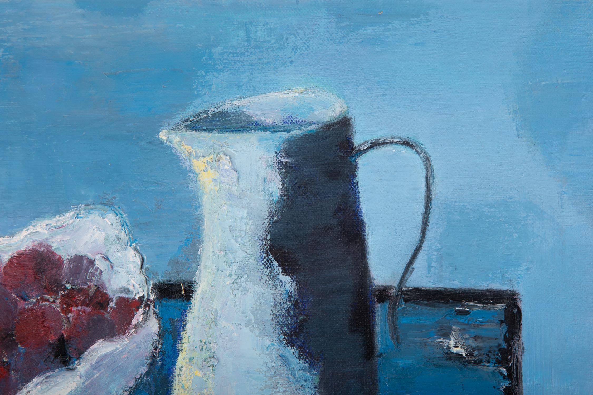 Pengfei Wu, Original, Ölgemälde auf Leinwand, „Stillleben-Blau 2“ im Angebot 4