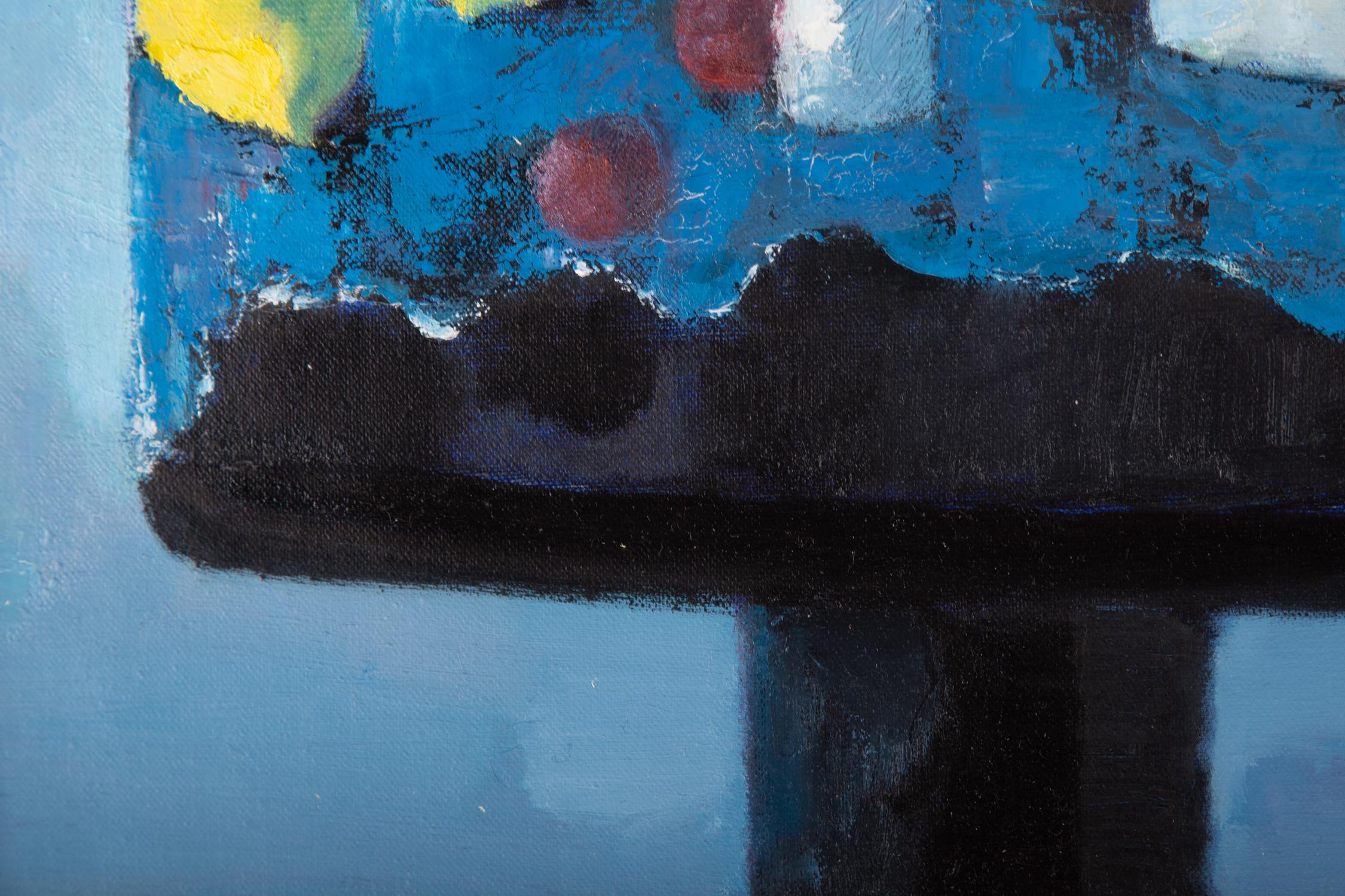 Pengfei Wu, Original, Ölgemälde auf Leinwand, „Stillleben-Blau 2“ im Angebot 5