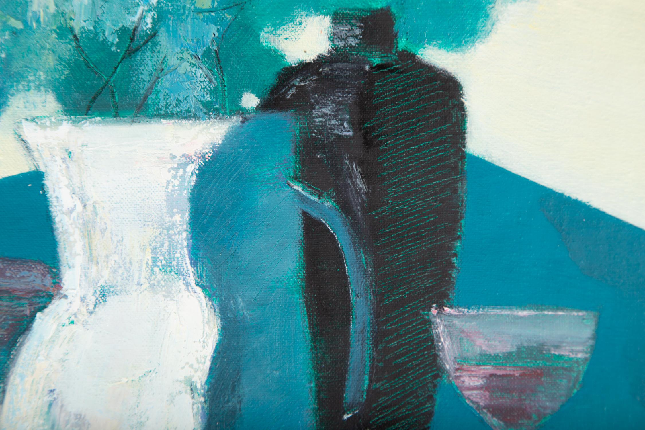 Pengfei Wu Original Ölgemälde auf Leinwand „Stillleben-Blau 3“ im Angebot 4