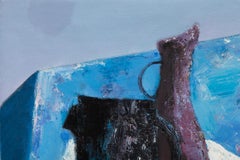 Peinture à l'huile originale Pengfei Wu « Nature morte - Bleu 1 »