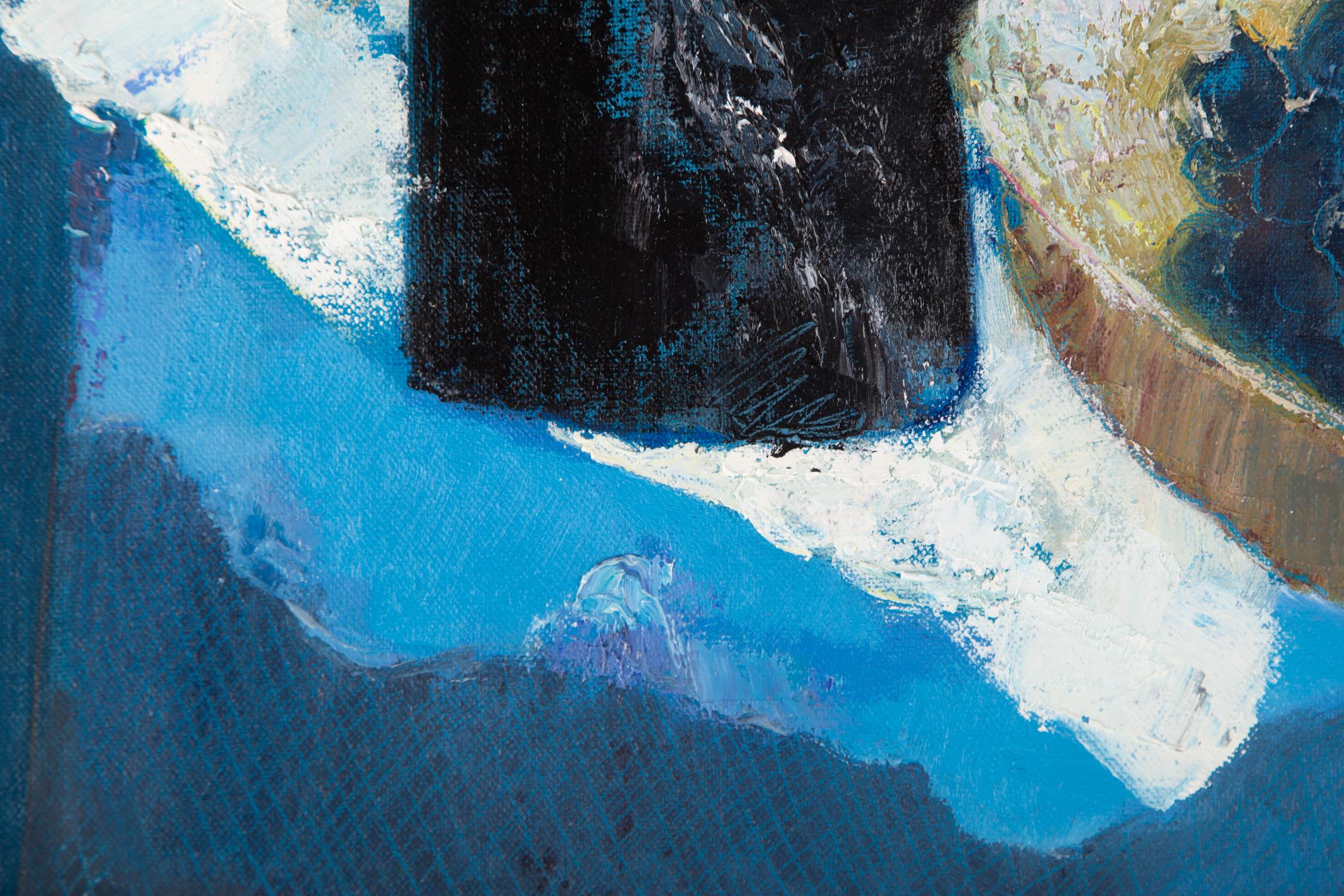 Pengfei Wu, Original-Ölgemälde „Stillleben-Blau 1“ im Angebot 5